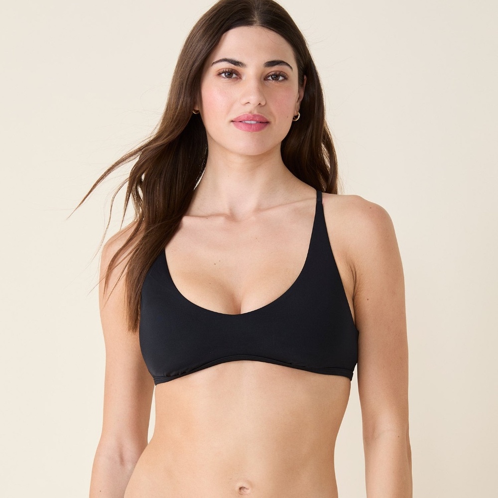 Andie The Valencia Bikini Top - Flat - Black Size M-D+BLACK / M-D+